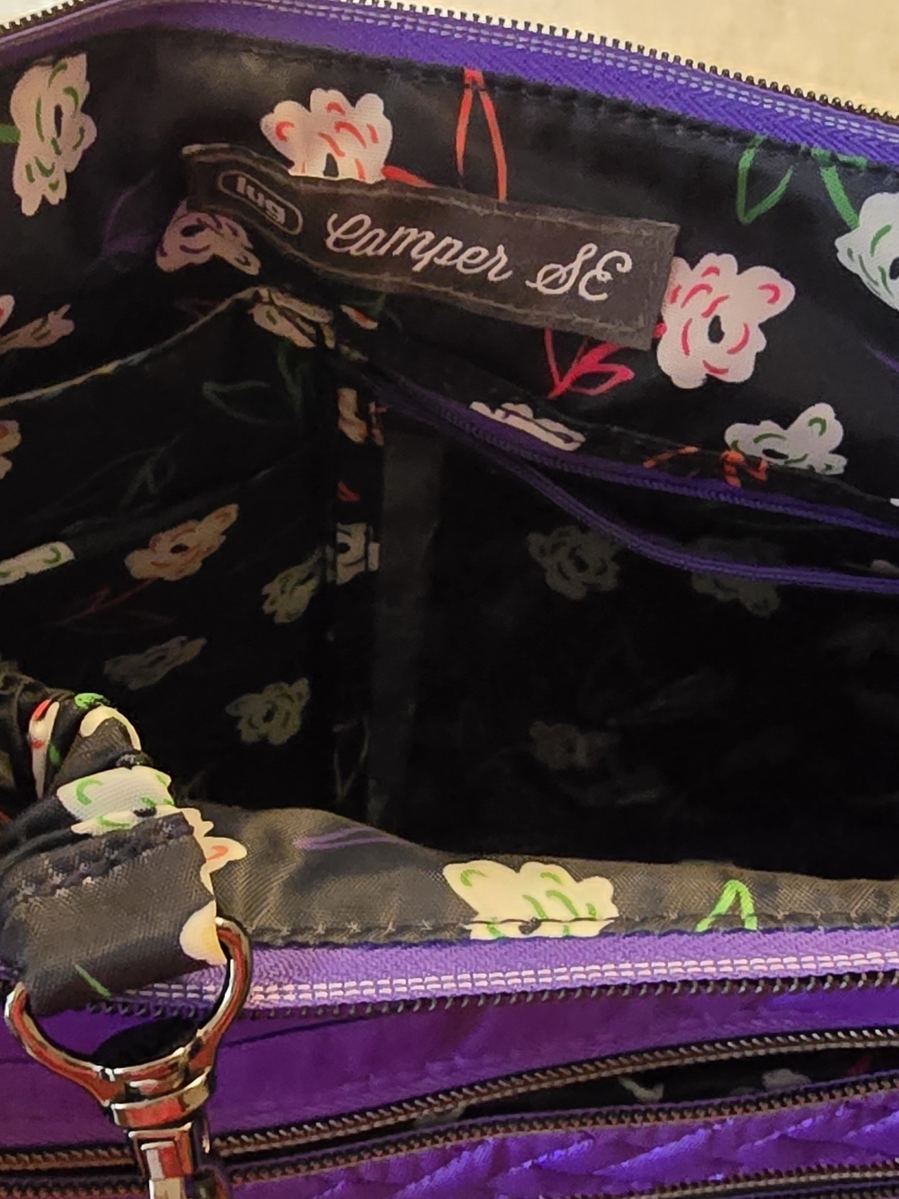Lug Camper SE Purple Quilted Crossbody Bag - Women's Shoulder Bag - Picture 3 of 5